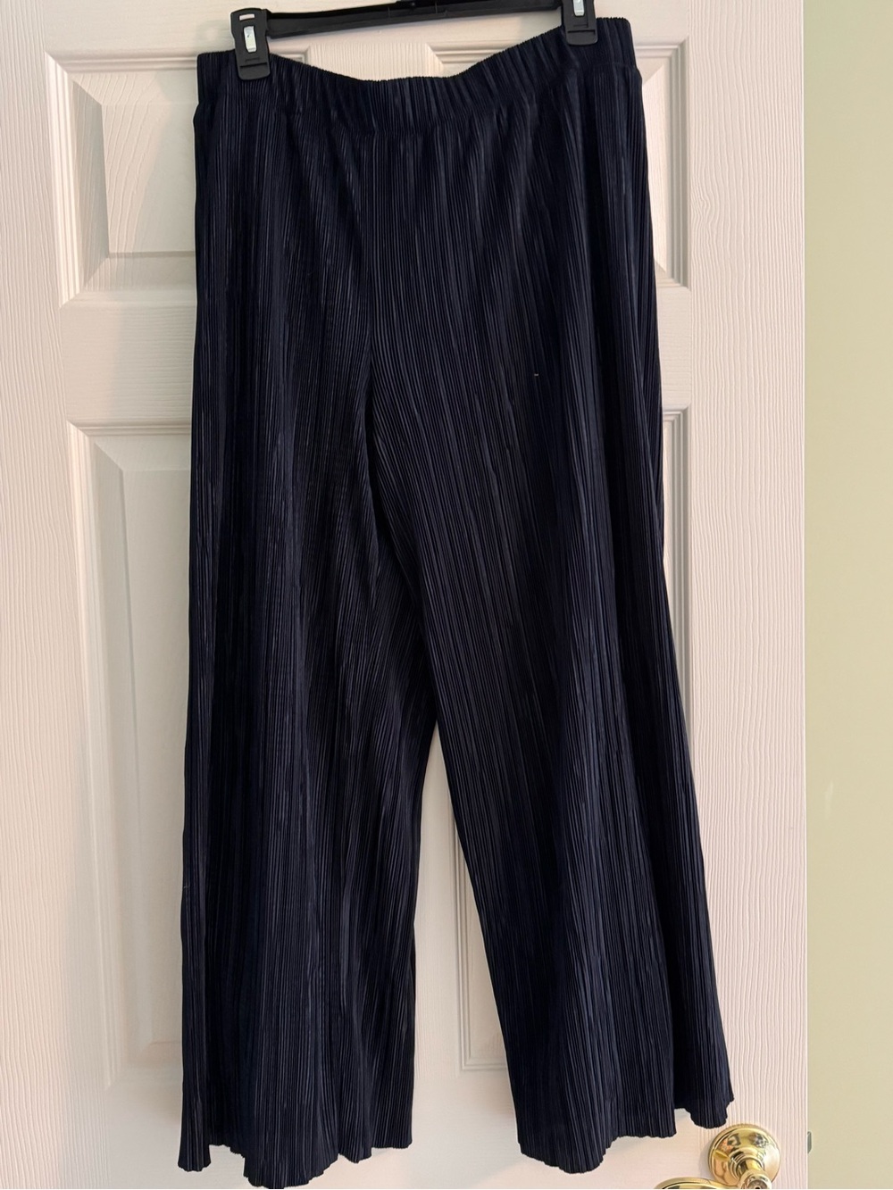 Anne Klein Navy Pleated Waistband Pants